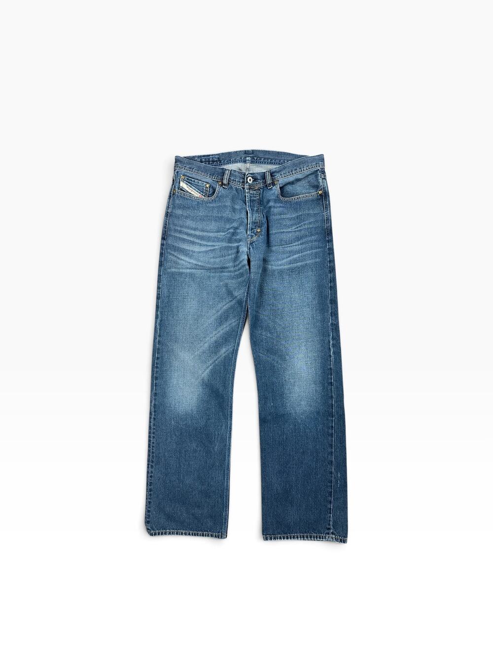 Diesel Vintage Kuratt Made In Italy Relaxed Straight Jeans Blue — Size 34x34